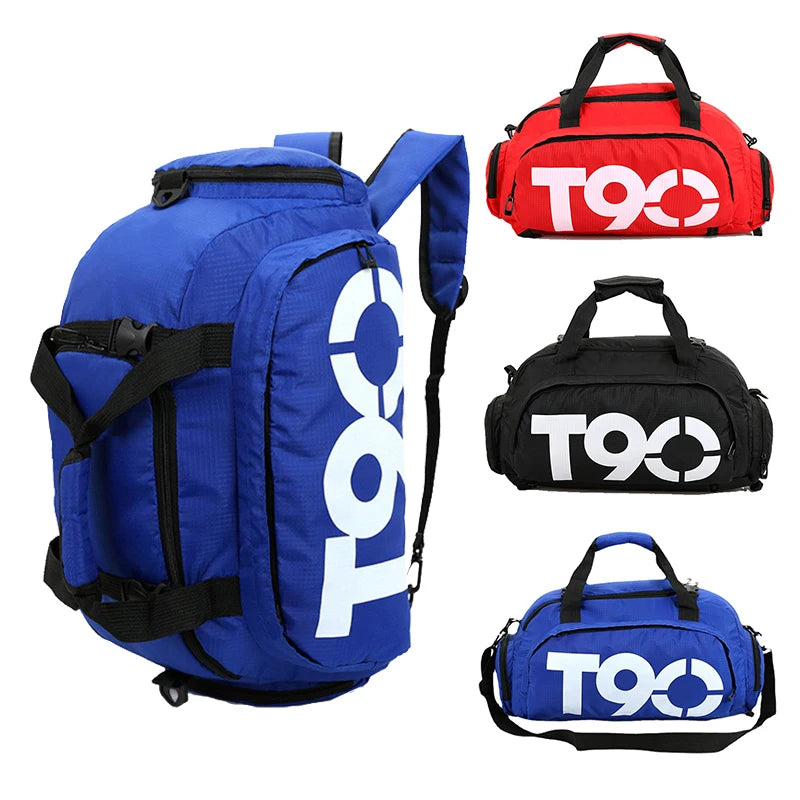 T90 Gym Backpack Women Fitness Travel Boston Trip Luggage Handbag Sports Shoe Shoulder Duffle Weekend Big Cross Tote Bag for Man