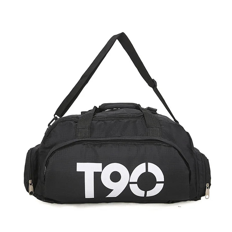 T90 Gym Backpack Women Fitness Travel Boston Trip Luggage Handbag Sports Shoe Shoulder Duffle Weekend Big Cross Tote Bag for Man